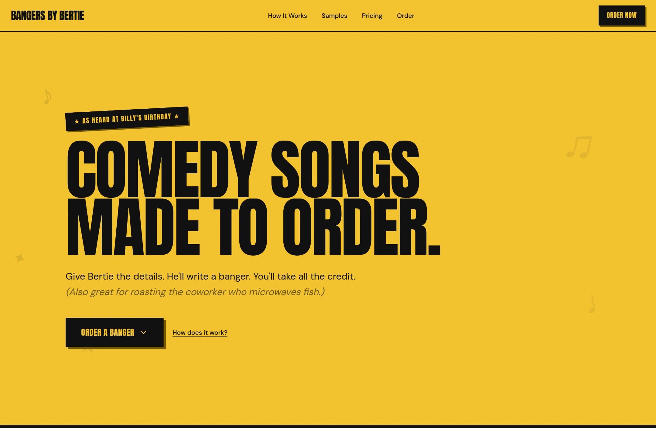 Bangers by Bertie — live site
